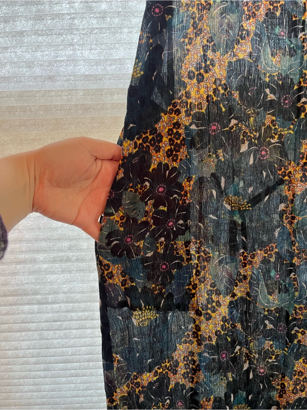 Barneys New York Black Midi Dress with Gold Floral Print - Picture 3 of 6
